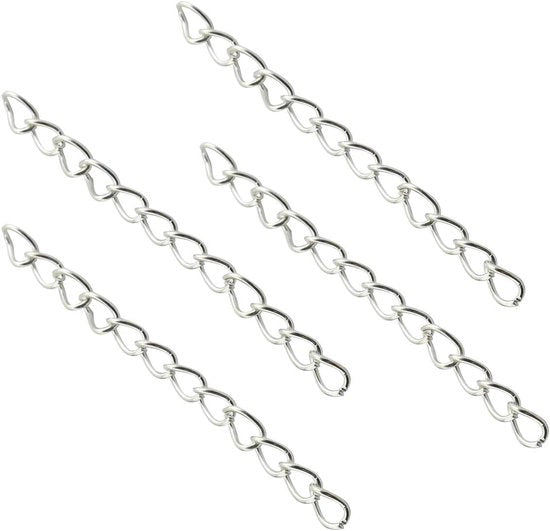 Verlengketting per 100 pezzi in argento 50 x 4 mm per verlengamento per gioielli da fai da te