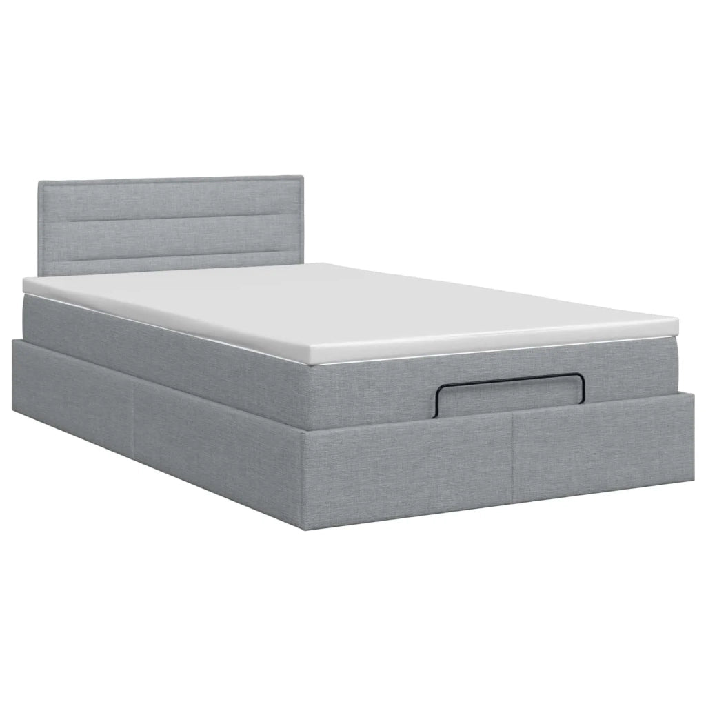 Letto ottomano con materasso Grigio Chiaro 120 x 200 cm Tessuto 3457397