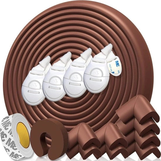 Protezione di sicurezza per bambini in gomma - 64 metri di copertura totale - nido rotante e 8 angoli morbidi - blocca porte - blocca cassetti - Certificato