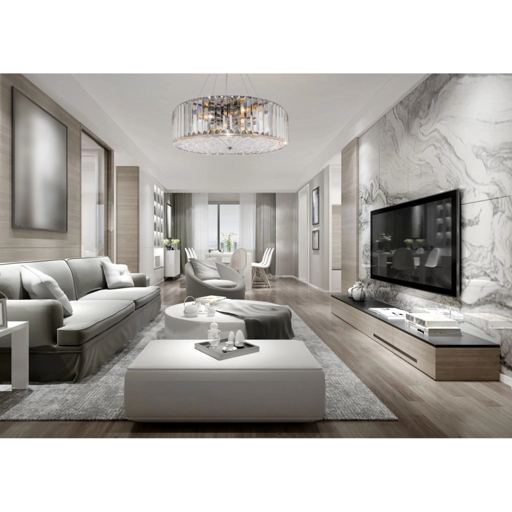 Maytoni Lampadario Contemporaneo Recinto 6 luci E27 cromo metallo cristallo