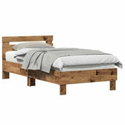 Letto singolo | Letto per adulti | Struttura del letto con testiera Legno vecchio 193 x 95 x 88 cm