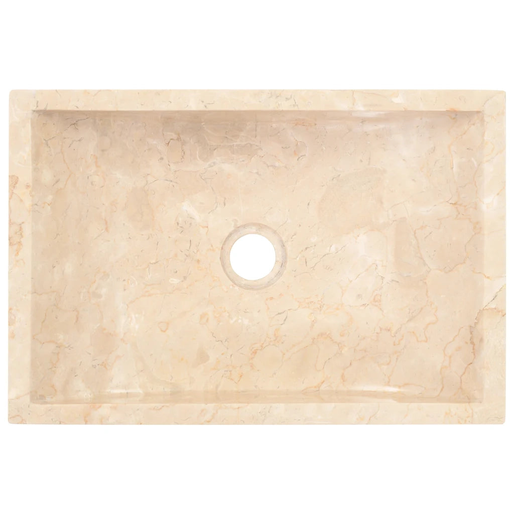 Lavello-Lavandino 45x30x12 cm Marmo Lucido Crema