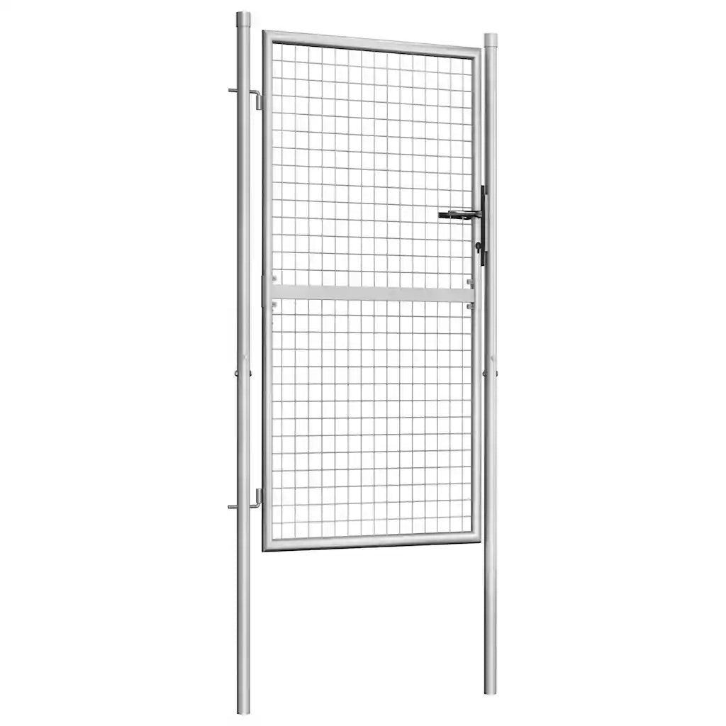 Cancello da Giardino in Acciaio Zincato 100x150 cm Argento CFW4602198