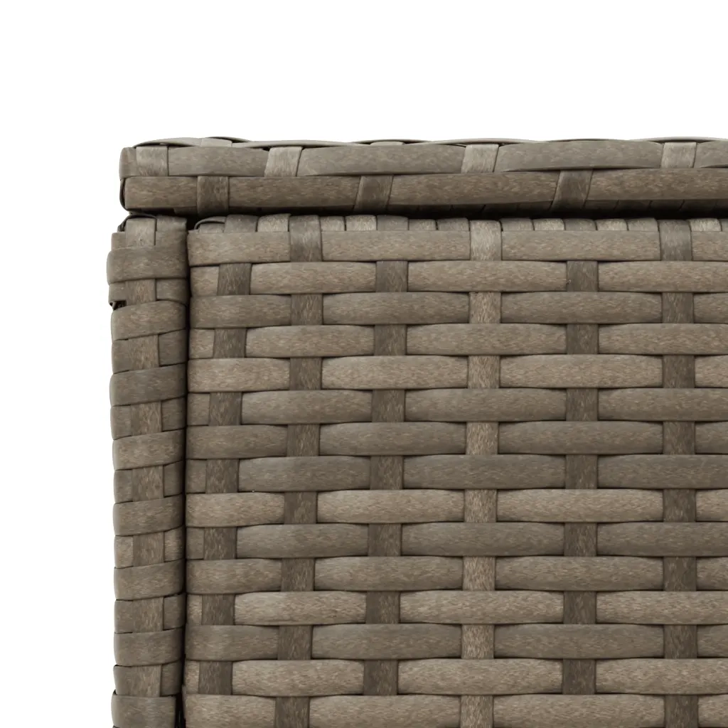 Tavolino Giardino Piano Vetro Grigio 58x27,5x55 cm Polyrattan 366133