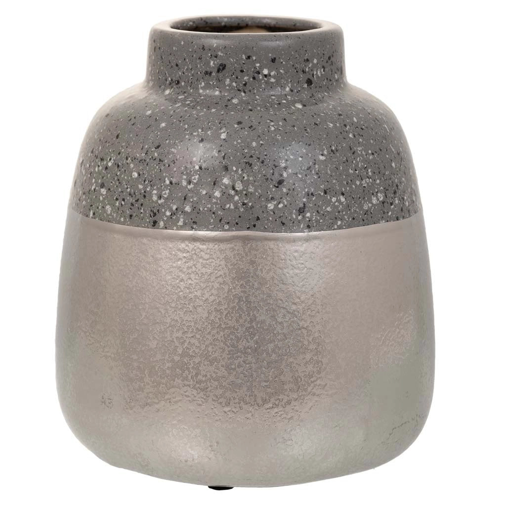 Vaso in ceramica argento 15x15x16,5h