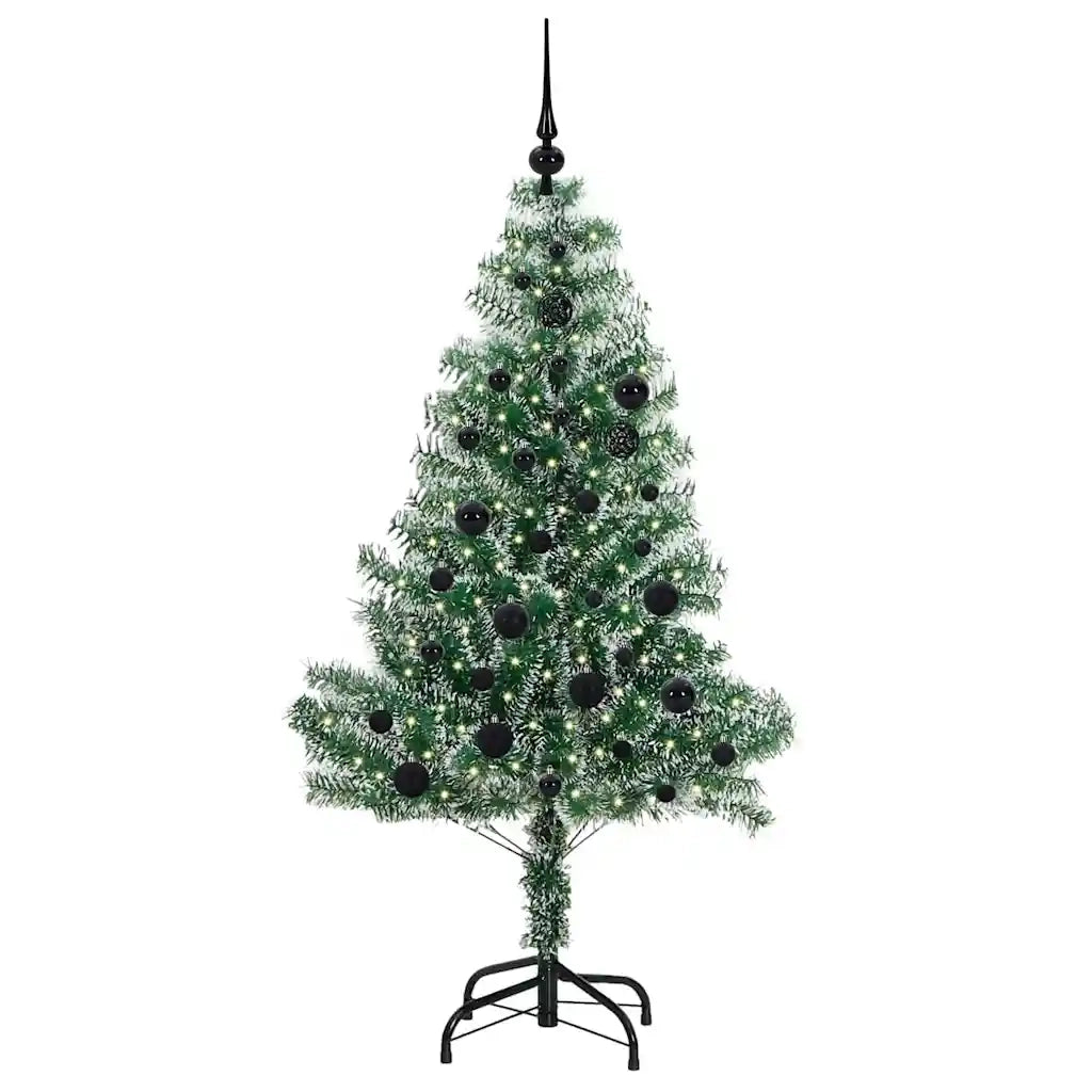 Albero di Natale Artificiale Imbiancato con Luci LED 150 cm
