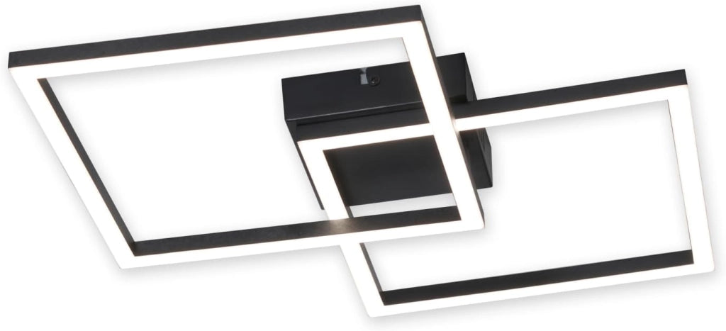 ZMH Plafoniera LED nera 24W 4000K moderna plafoniera quadrata per soggiorno camera da letto corridoio o ufficio