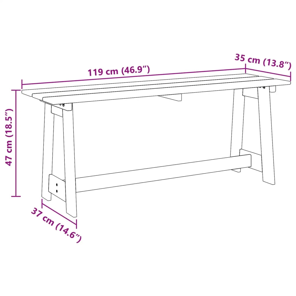 Panchina da esterno Naturale 119 x 37 x 47 cm 4012191