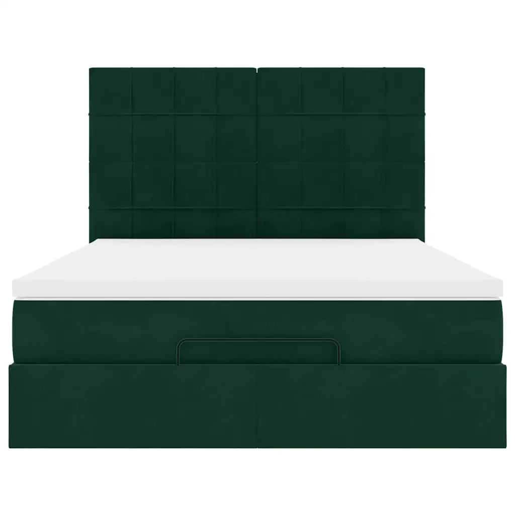 Struttura Letto Pouf con Materassi 140x190 cm in Velluto