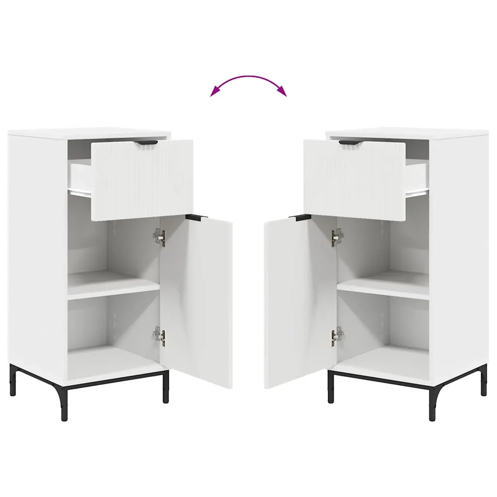 vidaXL Set di mobili per il bagno Plaid 2 pcs Bianco 39.5 x 36 x 88 cm