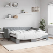 Divano Letto Estraibile Materassi Grigio Chiaro 90x190 Tessuto 3197454