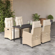 Set da Pranzo da Giardino 5 pz con Cuscini Beige in Polyrattan 3213011