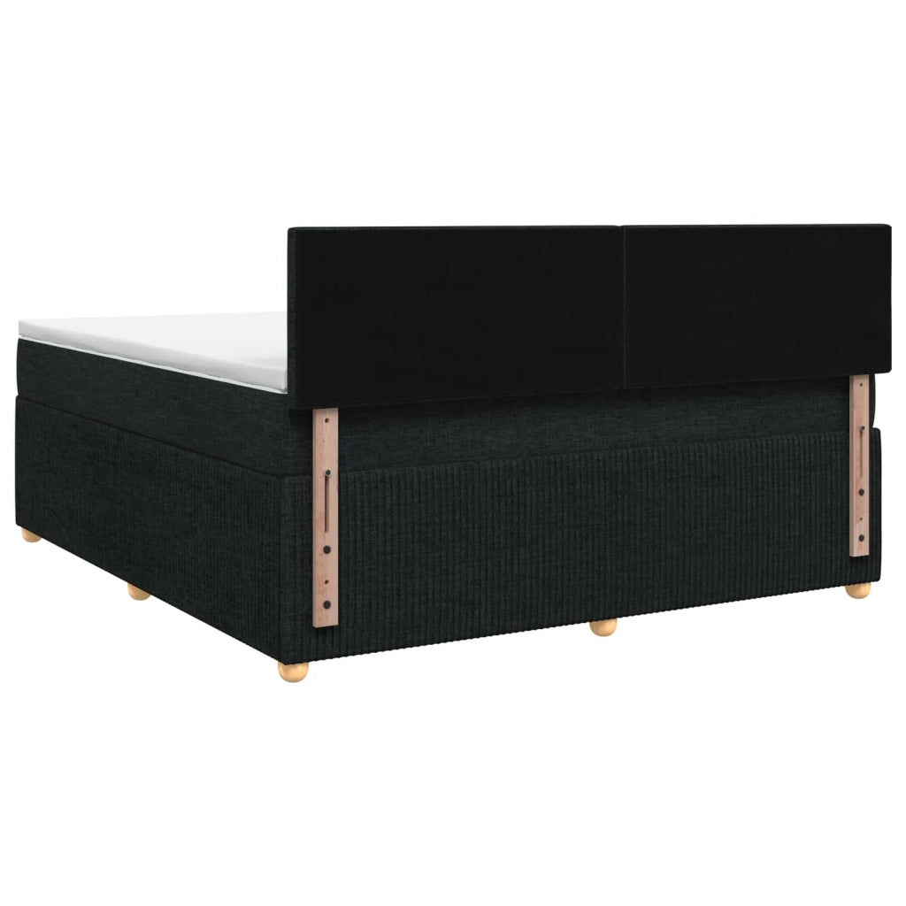 Letto box spring con materasso Nero 140 x 190 cm Tessuto 3452927