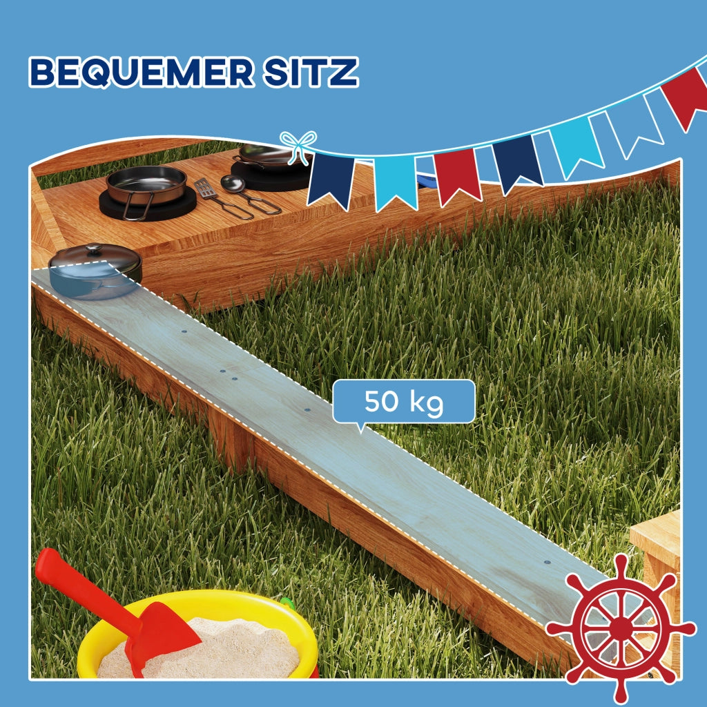 Set Gioco Giardino Piratenschiff ¨C zephmum ¨C Legno, Verde, 180x103x144.5 cm