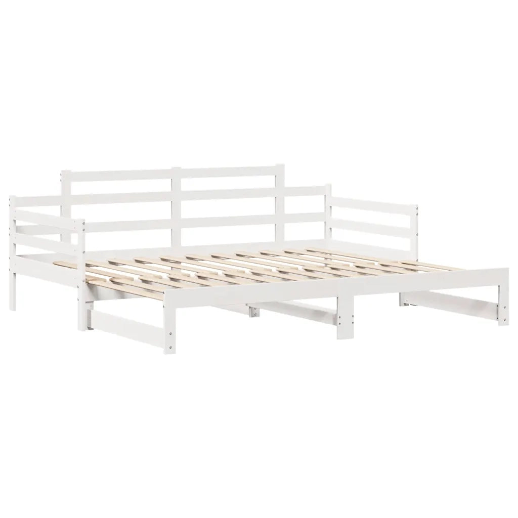 Letto Estraibile con Cassetti senza Materasso Bianco 90x200 cm