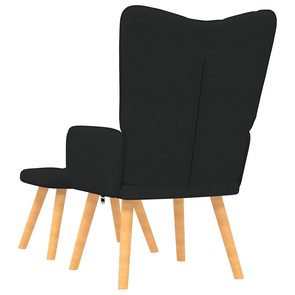 Poltrona Relax con Poggiapiedi Nera in Tessuto cod mxl 16009
