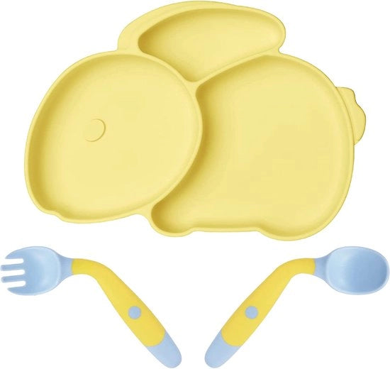 Tavola per Bambini con Comparti - Piatto per Bambini con Cupetti di Vetro e Coperchio - Allenamento per l'Autoservizio