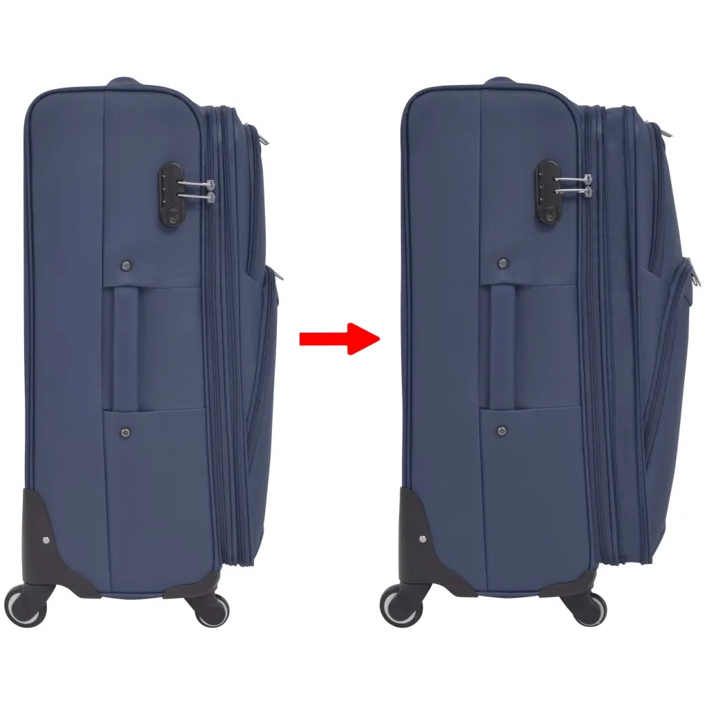 3 pz Set di Valigie Trolley Morbide Blu Marino CFW9943578