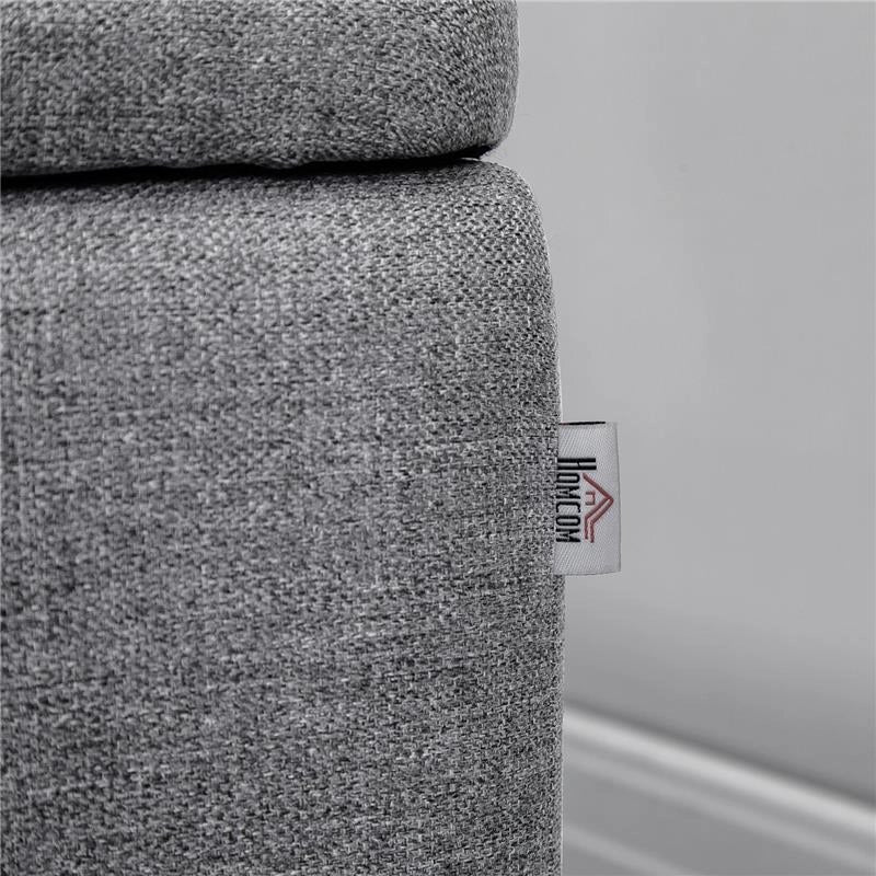 PANCA CONTENITORE IN TESSUTO EFFETTO VELLUTO, PER CAMERA, SOGGIORNO E INGRESSO, 101X38.5X44.5 CM, GRIGIO