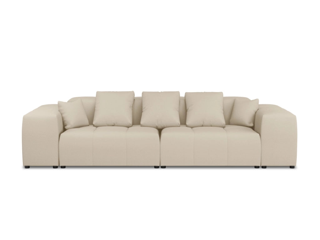 Cosmopolitan Design - Divano modulare "Rome" 3 posti in tessuto strutturato beige 