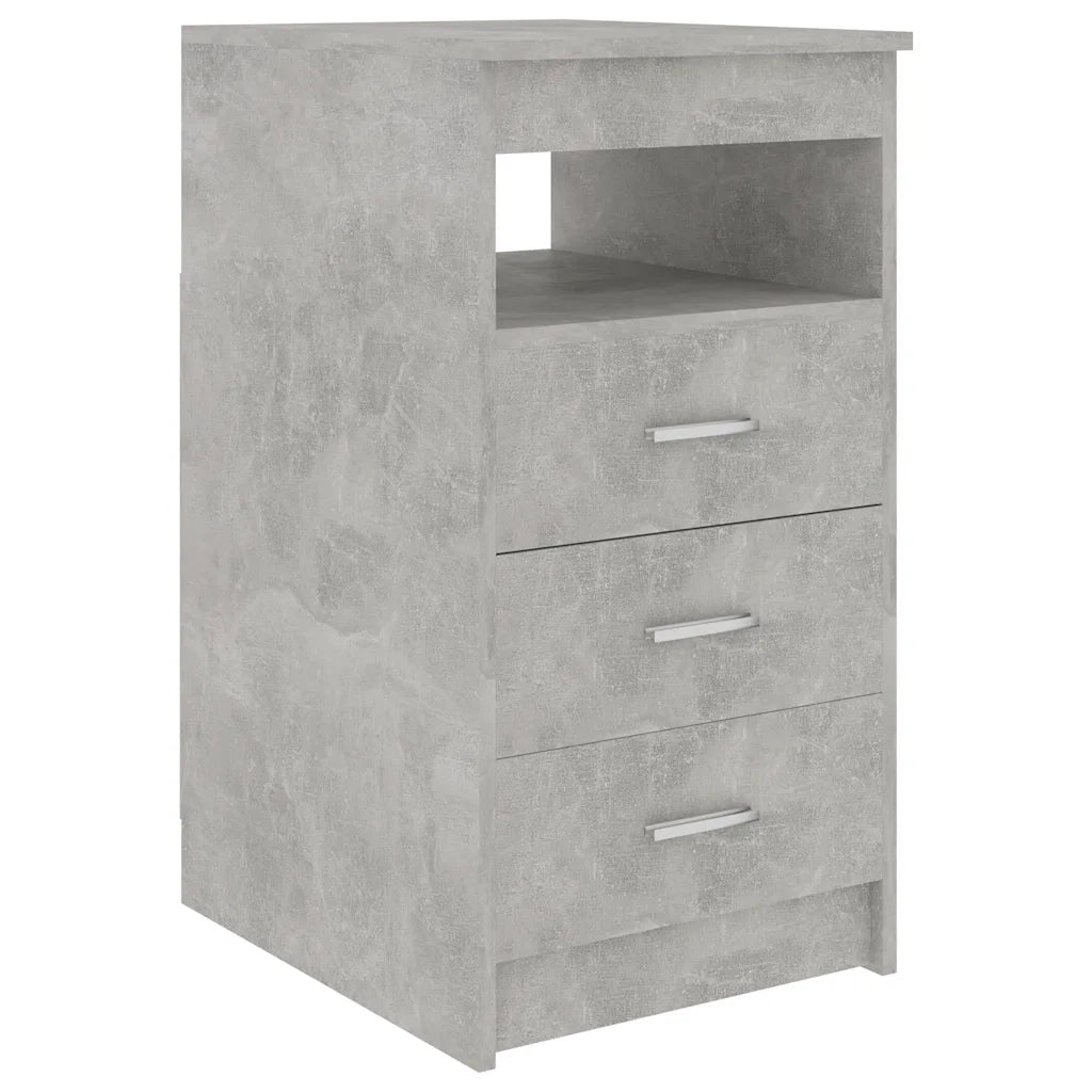 Mobiletto compatto con cassetti e ripiano superiore moderno in legno composito grigio cemento dimensioni 40 x 50 x 76 cm. Codice articolo: 02_0047699.