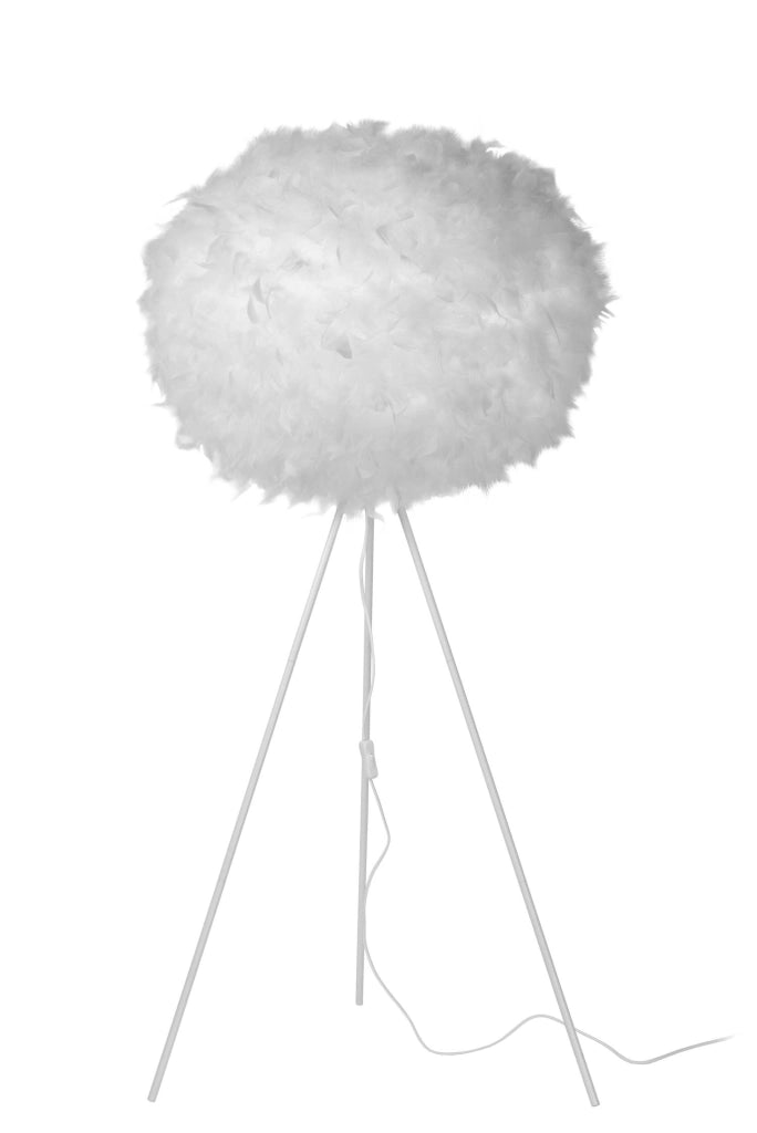 Lampada da terra GOOSY bianca piume treppiede Lucide