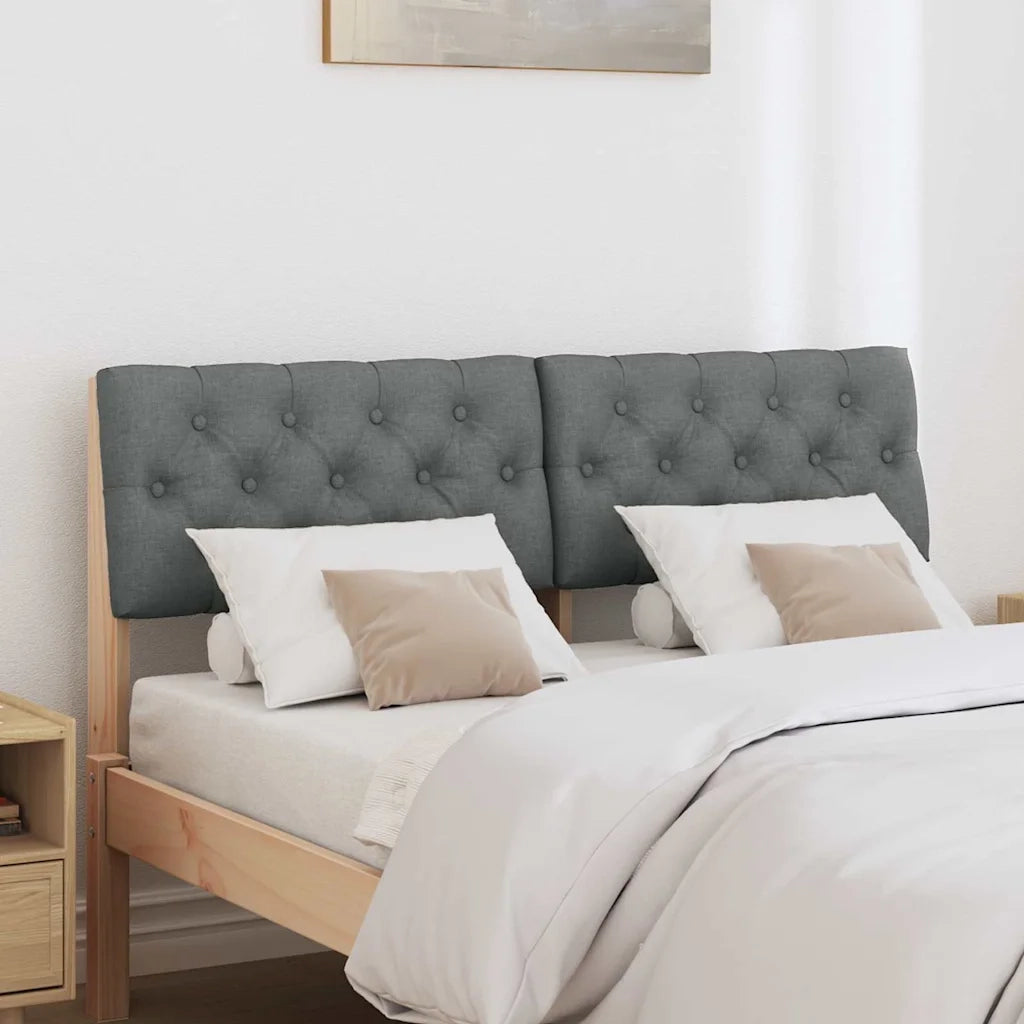 Testiera imbottita Grigio scuro 120 cm Pino massello 879185