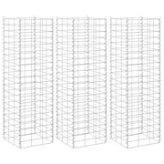 Fioriere Rialzate a Gabbione 3 pz 30x30x100 cm in Ferro 151249