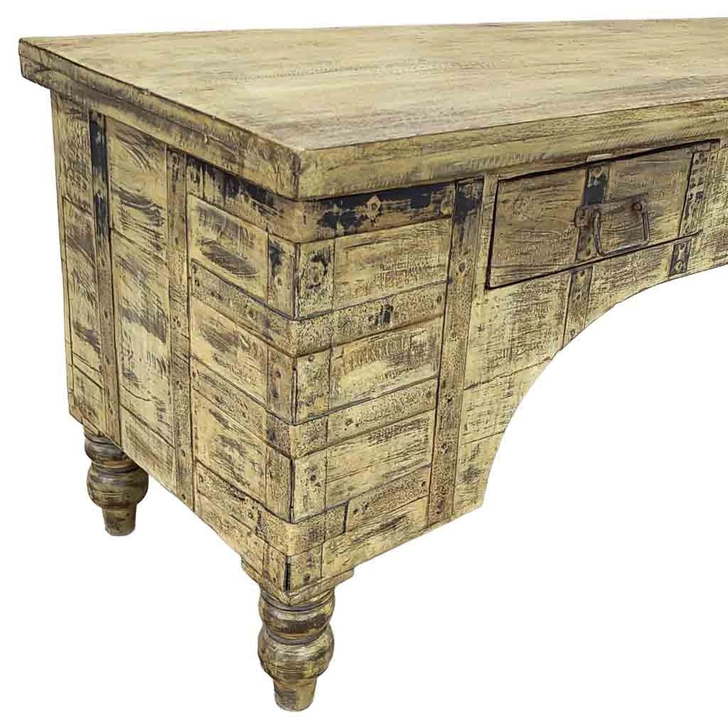 Mobile basso artigianale in legno 165-175x45x57h cm