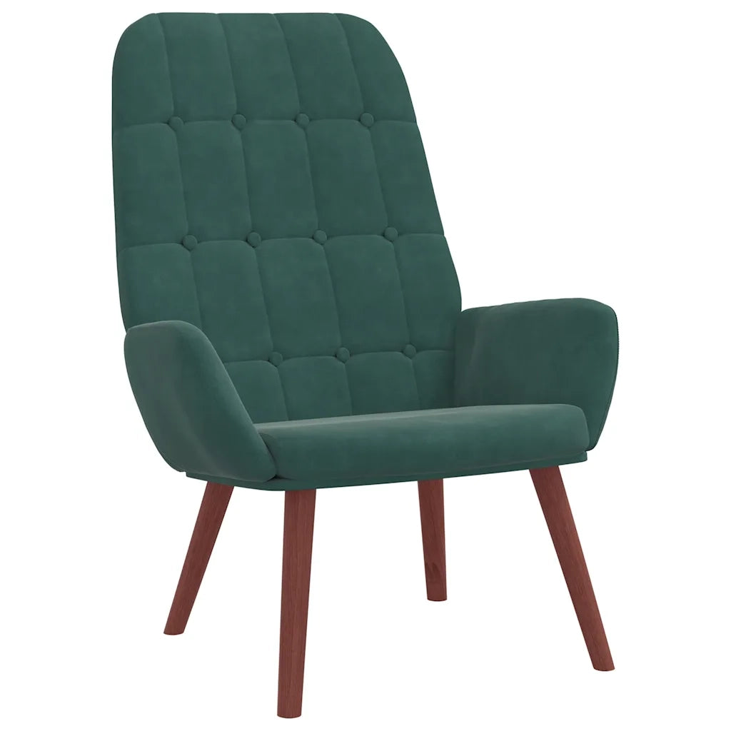 Poltrona Relax con Poggiapiedi Verde Scuro in Velluto 3315140
