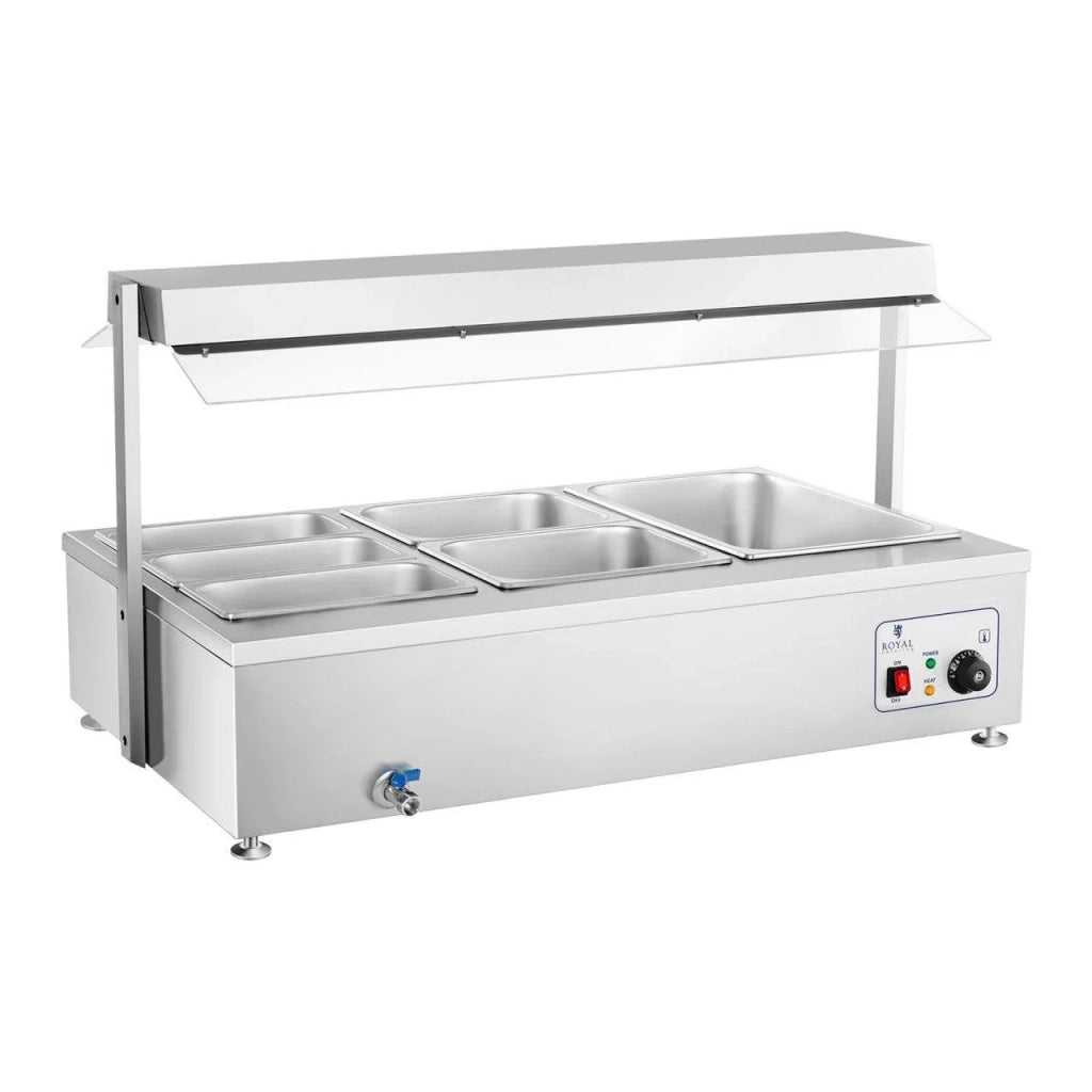 Bagnomaria 2900 watt 6 teglie GN - con scomparto carne e rubinetto di scarico 14_0000562