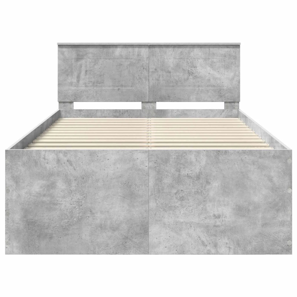 Struttura del letto con testiera Grigio cemento 135 x 190 cm 3408588