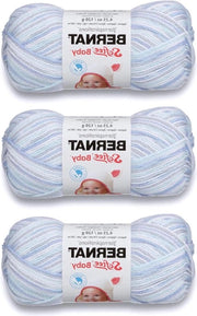 Set di 3 Punte di Lavorazione in Cotone Flanel Blu - 3 Pack - 120g/4.25oz - Acrilico - 3 DK (Luce) - 300 Metri - Maglia a Maglia