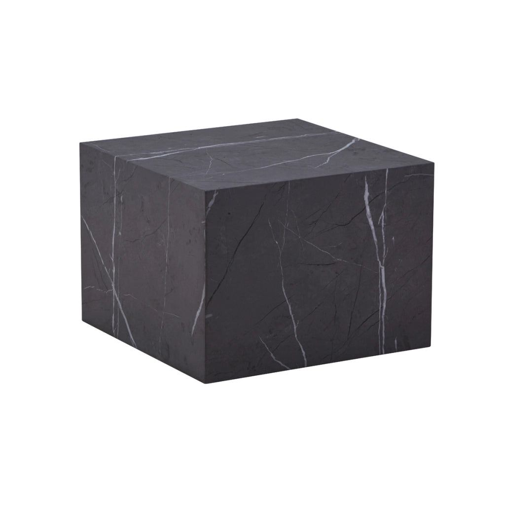 Tavolino basso Cuboid 100 effetto marmo grigio
