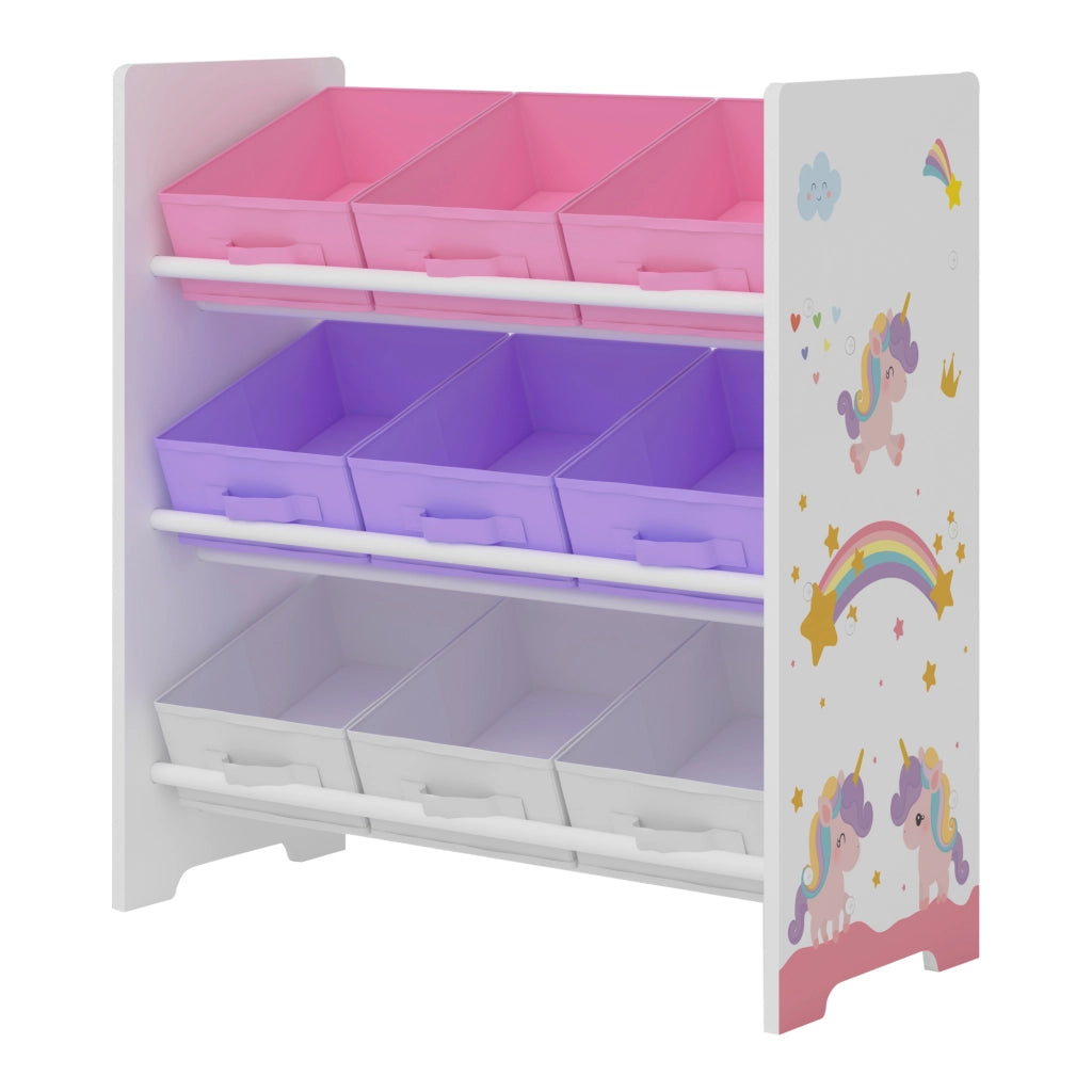 Scaffale Portaoggetti Boiro per Cameretta 60x62x30 cm Design Unicorno [en.casa]