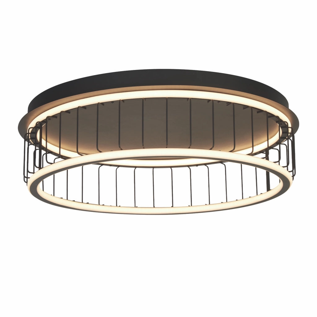 Plafoniera Contemporanea Circolo Alluminio Bianco Silicone Nero Led 46W 3000K