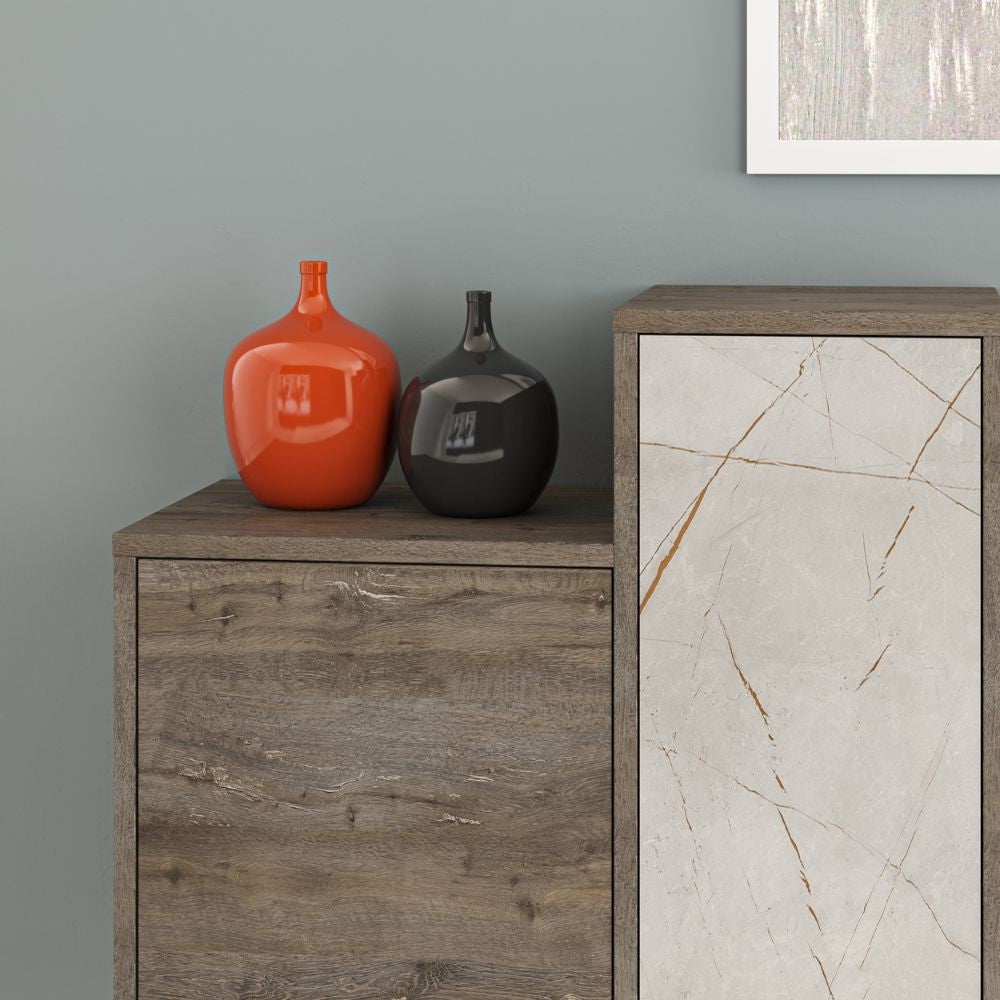 Madia 2 Ante 2 Cassetti in MDF Hermes Caffè