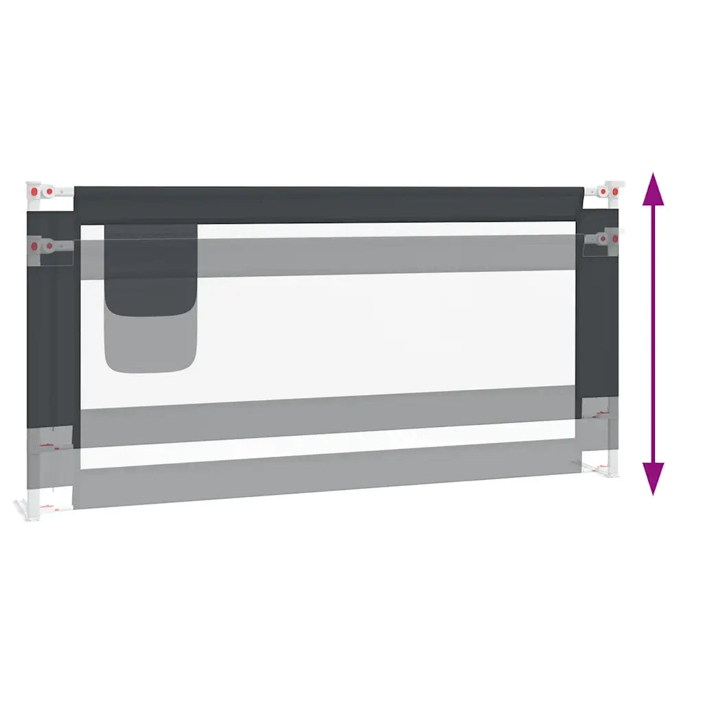 Sponda Letto Sicurezza Bambini Grigio Scuro 190x25 cm Tessuto cod mxl 75416