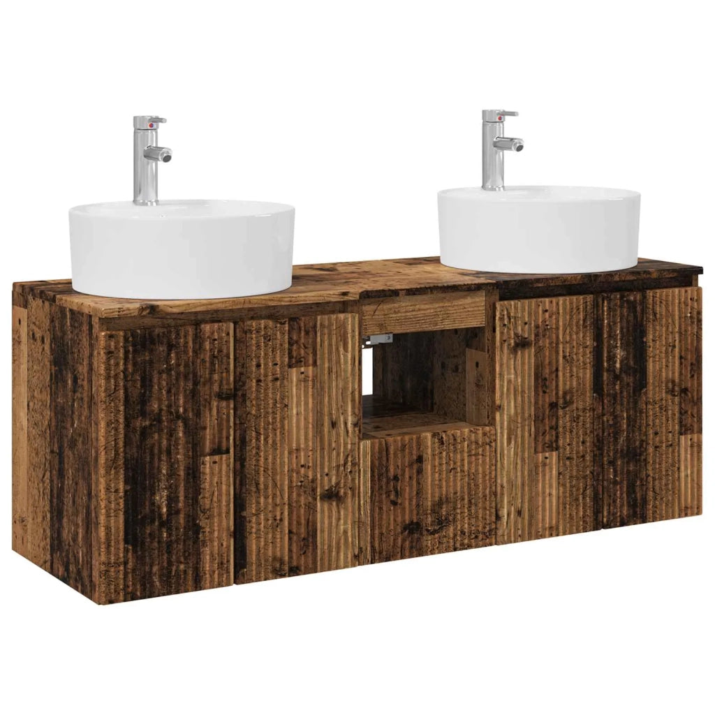 Set di Armadi da Bagno 3 pz Legno antico 49,5 x 44,5 x 65 cm 3405685