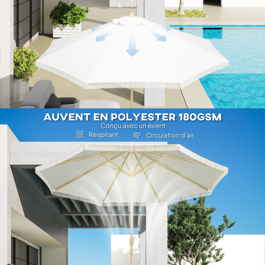 Ombrellone da giardino inclinabile ¨C zephmum ¨C ?265x244cm bianco