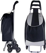 Carrello per spesa - 3 ruote - 35 litri di capacità - 50 kg di carico - ideale carrello per spese - escursioni familiari - trasporto protetto con tasca portatile