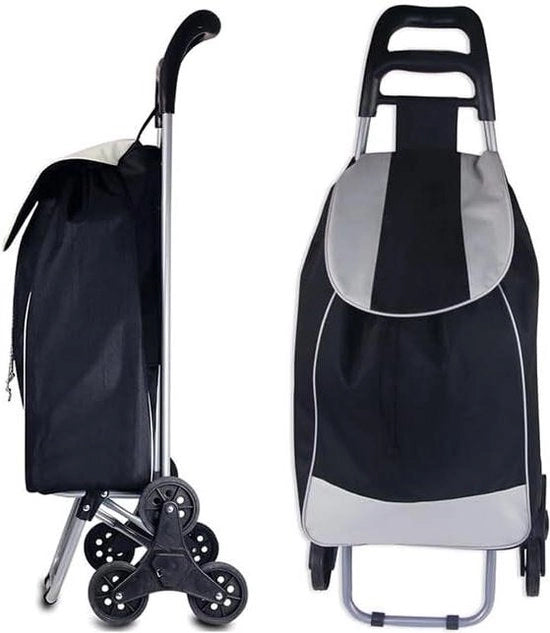 Carrello per spesa - 3 ruote - 35 litri di capacità - 50 kg di carico - ideale carrello per spese - escursioni familiari - trasporto protetto con tasca portatile