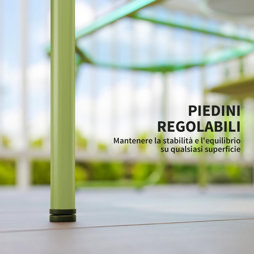 Set Salotto da Giardino con Divanetto Poltrone e Tavolino con Piano in Vetro in Rattan PE Verde