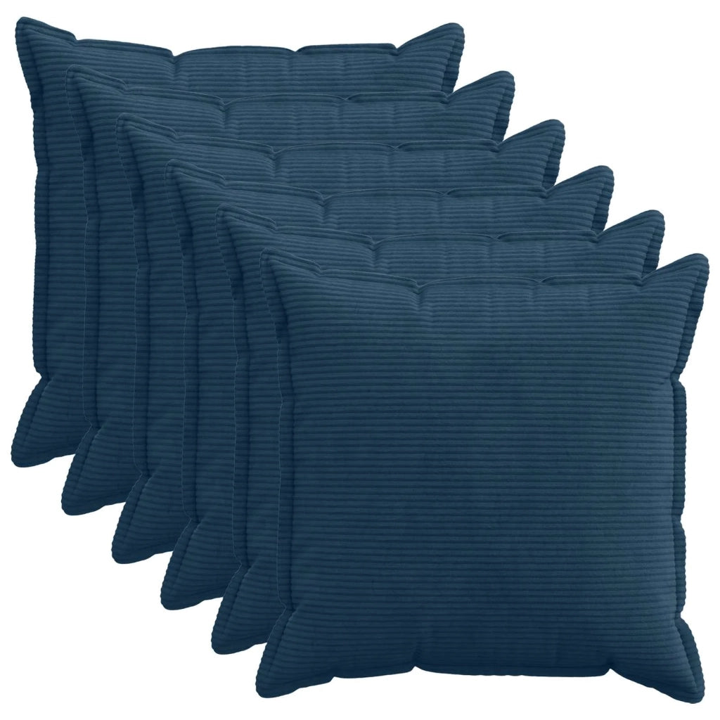 Federa 6 pz HOUTEN Blu navy 60 x 60 cm corduroy 920738