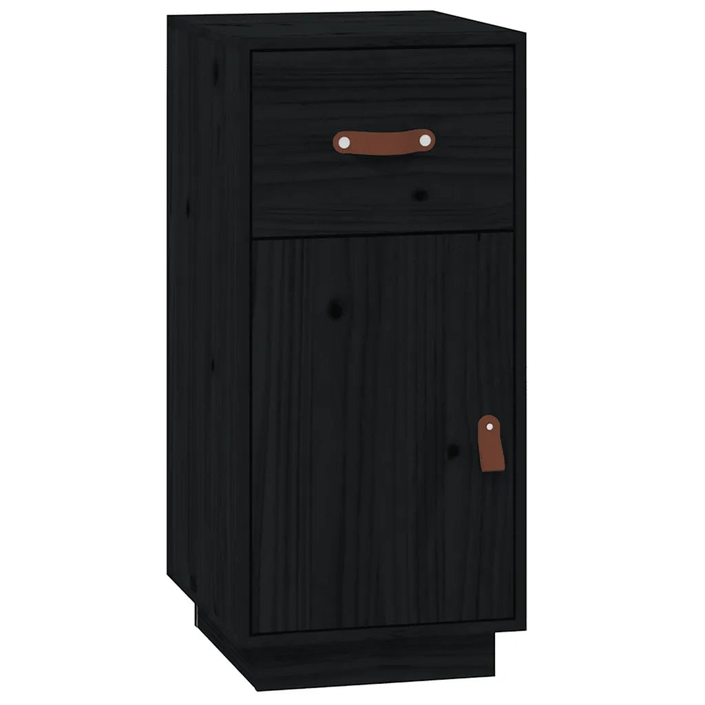 Credenza | Madia | Buffet da pranzo | Armadio da pranzo Nera 34x40x75 cm in Legno Massello di Pino