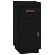 Credenza | Madia | Buffet da pranzo | Armadio da pranzo Nera 34x40x75 cm in Legno Massello di Pino