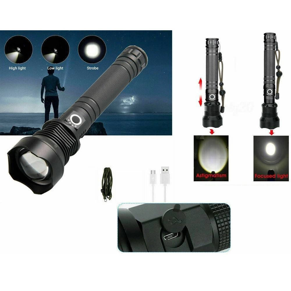 Trade Shop - Torcia Tattica/militare Led Cree T6 Ricaricabile Zoom Doppia Batteria A89-p70 -