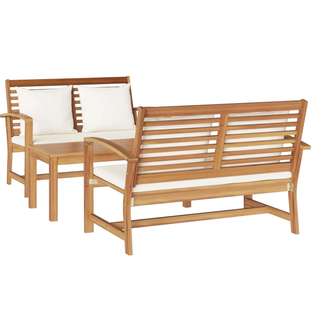 Set Divano da Giardino 3 pcs Naturale Legno di teak solido 3356856