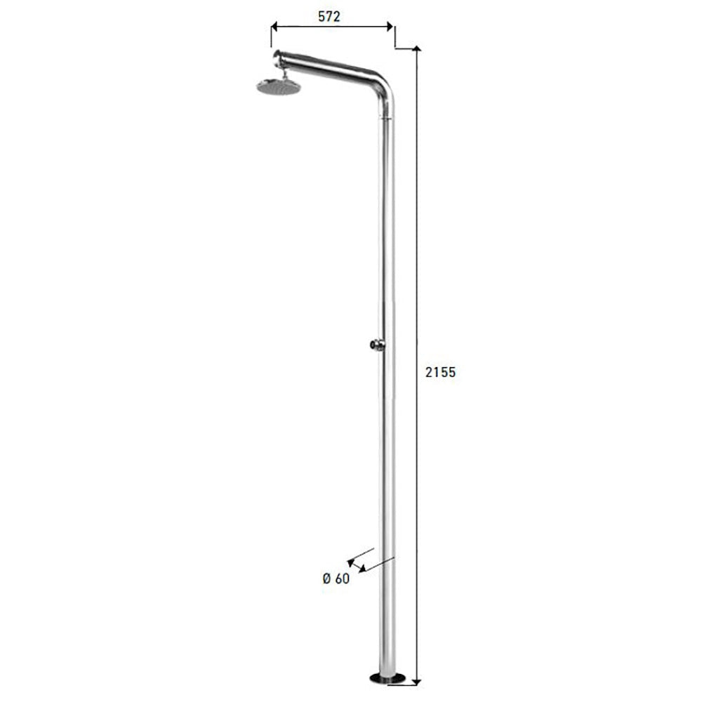 Doccia da Giardino Temporizzatore ATI Docce Stilo-P Inox Anodizzato