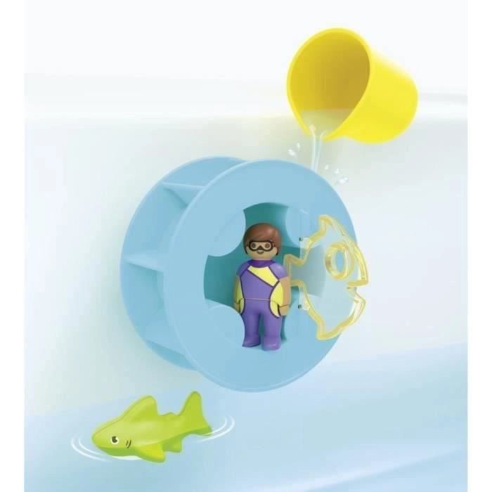 PLAYMOBIL Junior 71688 Ruota idraulica con cucciolo di squalo Include personaggio, cucciolo di squalo e ruota idraulica - Età 1 anno